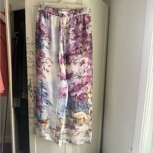 NWT Anthropologie Lyrebird Silky Pajama Pants